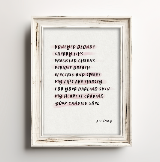 Thirsty- Poetry Wall Print