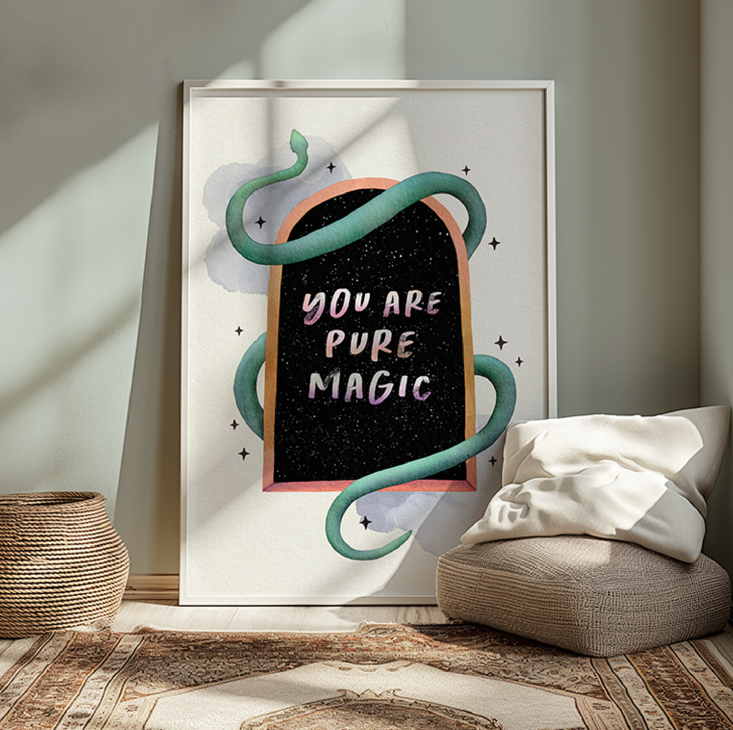 Magic- Watercolor Snake Art Print